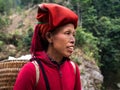 Red Dao Woman Wearing Traditional Headdress, Sapa, Lao Cai, Vietnam
