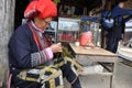 Red Dao (Yao, Dzao) Chinese minority woman in traditional clothe