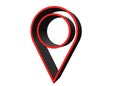 Red and dark gray 3D Map Location Pin, marker or also called pointer.