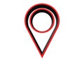Red and dark gray 3D Map Location Pin, marker or also called pointer. Royalty Free Stock Photo