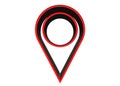Red and dark gray 3D Map Location Pin, marker or also called pointer. Royalty Free Stock Photo