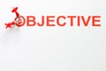 Objective text with dart on target Royalty Free Stock Photo