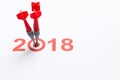 Red dart hit on 2018 text Royalty Free Stock Photo