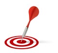 Red dart hitting target Royalty Free Stock Photo