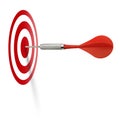 Red dart hitting target Royalty Free Stock Photo