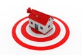 Red dart on house target Royalty Free Stock Photo