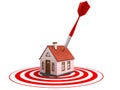 Red dart on house target