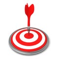 Red Dart Successfully Hitting A Target On White Royalty Free Stock Photo