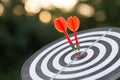 RRed dart target arrow hitting on bullseye with,Target marketing and business success