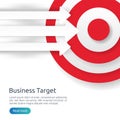 red dartboard center goal. strategy achievement and business success flat design. Archery dart target and arrow for banner or