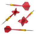 Red darts arrows 3d illustration isolated Royalty Free Stock Photo