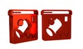 Red Data visualisation icon isolated on transparent background.