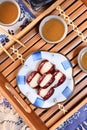 Red dates stuffed with sticky rice cake Royalty Free Stock Photo