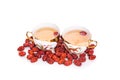 Red dates tea served in traditional Chinese tea cups Royalty Free Stock Photo