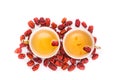 Red dates tea served in traditional Chinese tea cups Royalty Free Stock Photo