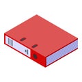 Red deadline folder icon, isometric style Royalty Free Stock Photo