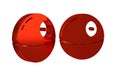 Red Death star icon isolated on transparent background. Royalty Free Stock Photo