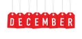 Red december tag Royalty Free Stock Photo