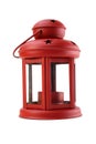 Red decorative lantern on white background Royalty Free Stock Photo