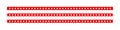 Red decorative stars ribbon strips border tape vector set in various styles for creative design use Royalty Free Stock Photo