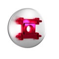 Red Decree, paper, parchment, scroll icon icon isolated on transparent background. Chinese scroll. Silver circle button.