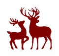 Red Deer Christmas Silhouette