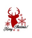 Red deer Christmas silhouette Royalty Free Stock Photo