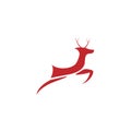 Red deer logo template design for chrismas