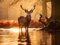 Red Deer in Morning Sun Royalty Free Stock Photo