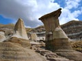 Hoodoos and Badlands at East Coulee near Drumheller, Alberta Royalty Free Stock Photo