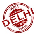 Red Delhi stamp