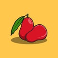 Red and delicious rose apple fruit illustration design. Isolated fruit design