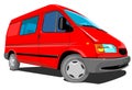 Red Delivery Van Royalty Free Stock Photo