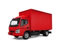 Red Delivery Van Royalty Free Stock Photo