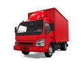Red Delivery Van Royalty Free Stock Photo