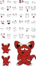 Red demon cartoon expressions set Royalty Free Stock Photo