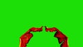 Red Demon Devil Wings Fast Green Screen Front 3D Renderings Animations