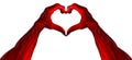 Red Demon Heart Shape Hands Royalty Free Stock Photo