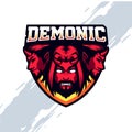 Red Haired Demon Hell Mascot Royalty Free Stock Photo
