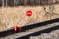 Red derail sign Royalty Free Stock Photo