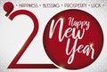 2020 Red Design with Spotted Background for New Year Celebration, Vector Illustration