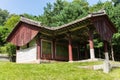 Red desks house near the Tomb of King Kongmin