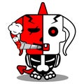 red devil bone mascot smoking