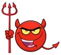 Red Devil Cartoon Emoji Face Character With Evil Expressions Holding A Trident Royalty Free Stock Photo