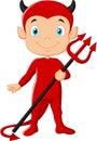 Red devil cartoon Royalty Free Stock Photo