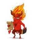 Red Devil Character vector. Monster in Halloween night Royalty Free Stock Photo