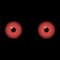 Red Devil Eyes Isolated on Black Background