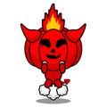 The red devil pumpkin mascot farts