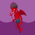 Red Devil Satan Cartoon Design Vector