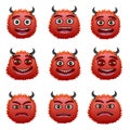 Red devils heads, cartoon characters Royalty Free Stock Photo